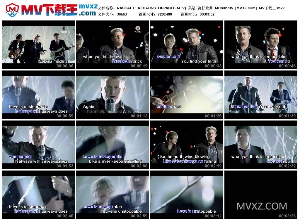 RASCAL FLATTS-UNSTOPPABLE(MTV)_英语_流行歌曲_MC802735